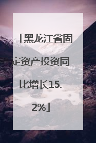 黑龙江省固定资产投资同比增长15.2%