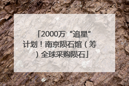 2000万“追星”计划！南京陨石馆（筹）全球采购陨石