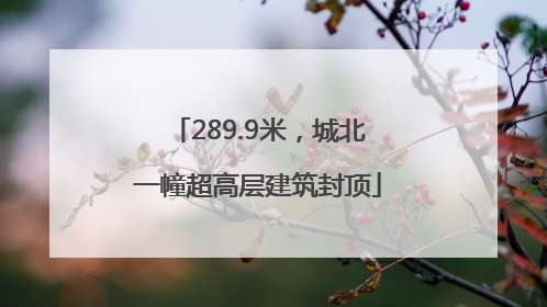 289.9米，城北一幢超高层建筑封顶