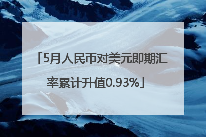 5月人民币对美元即期汇率累计升值0.93%