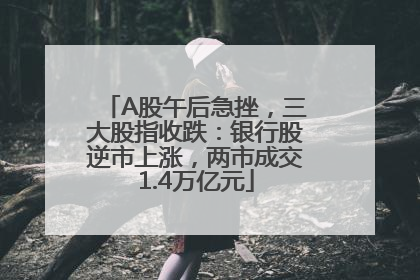 A股午后急挫，三大股指收跌：银行股逆市上涨，两市成交1.4万亿元